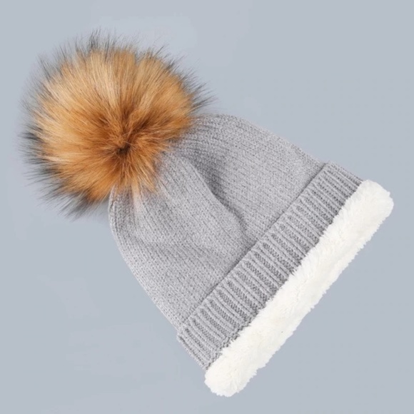 Winter Women Girl Skullies Beanie Cap Pompon Fur - Picture 7 of 11